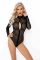 Боди Noir Handmade F287 Leopard flock bodysuit with long sleeves - XXL