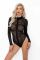 Боди Noir Handmade F287 Leopard flock bodysuit with long sleeves - XXL