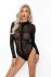 Боди Noir Handmade F287 Leopard flock bodysuit with long sleeves - 3XL