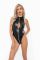 Боди Noir Handmade F294 Powerwetlook bodysuit with front zipper - XL