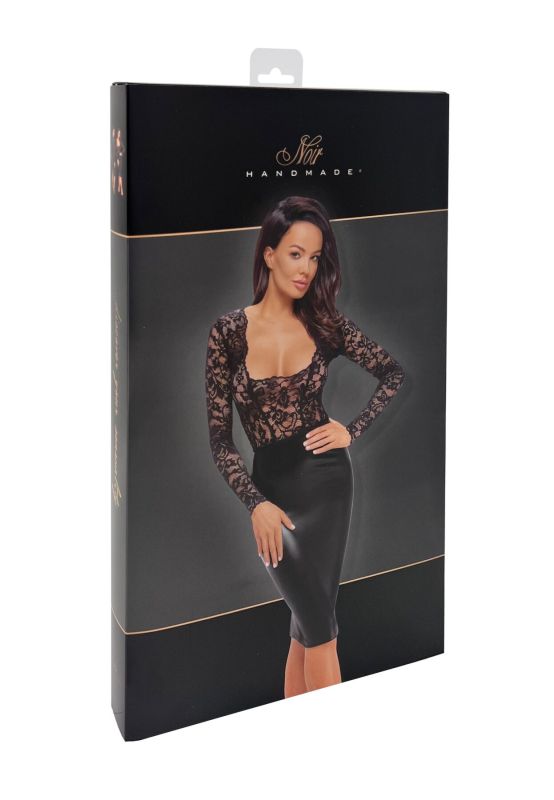 Платье Noir Handmade F295 Euphoria lace and wetlook midi dress - L