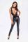 Комбинезон Noir Handmade F298 Libido Deep-V catsuit with collar and pearl chain - XXL