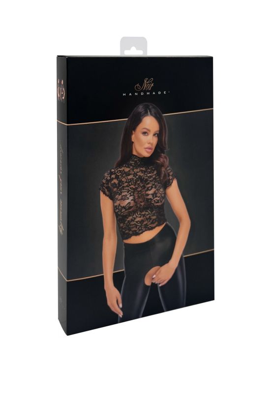 Топ Noir Handmade F303 Essence lace top with high collar - XXL