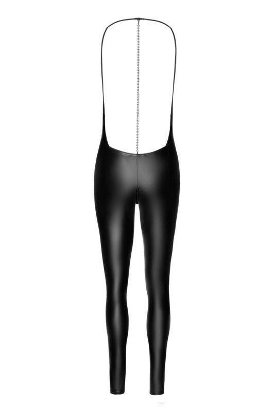 Комбинезон Noir Handmade F306 Mirage catsuit with jewelry rhinestone chain adorning the back - 3XL