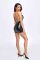 Платье Noir Handmade F307 Mirage wetlook mini dress with jewelry rhinestone chain - XL