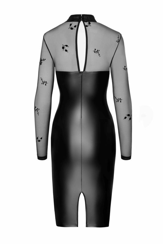 Платье Noir Handmade F310 Sublime wetlook and flocked mesh midi dress - L