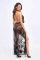 Платье Noir Handmade F312 Divinity long flocked mesh dress with open back - S