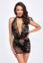 Платье Noir Handmade F313 Mythos mini flocked mesh dress with jewelry rhinestone chain - M