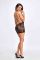 Платье Noir Handmade F313 Mythos mini flocked mesh dress with jewelry rhinestone chain - XXL
