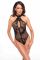 Боди Noir Handmade F314 Ego flocked mesh halter bodysuit - XXL