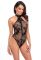 Боди Noir Handmade F314 Ego flocked mesh halter bodysuit - 3XL