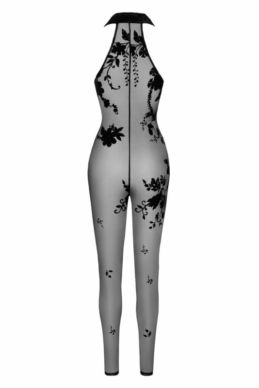 Бодистокинг Noir Handmade F315 Ego flocked mesh halter catsuit - M