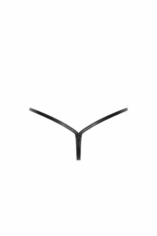 Трусики Noir Handmade P012 Wild crocodile wetlook thong with double opening - 3XL