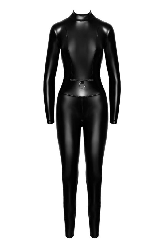 Комбинезон Noir Handmade F319 Caged wetlook catsuit with zippers and ring - S