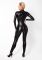 Комбинезон Noir Handmade F319 Caged wetlook catsuit with zippers and ring - M