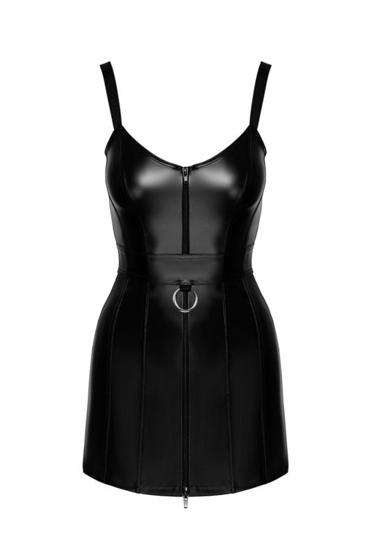 Платье Noir Handmade F320 Starlet wetlook minidress with ring belt - S