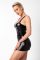 Платье Noir Handmade F320 Starlet wetlook minidress with ring belt - S
