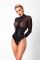 Боди Noir Handmade F321 Edge wetlook and mesh body with rings - M