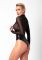 Боди Noir Handmade F321 Edge wetlook and mesh body with rings - M