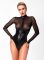Боди Noir Handmade F321 Edge wetlook and mesh body with rings - 3XL