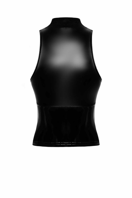 Топ Noir Handmade F324 Glam wetlook top with vinyl corset - M