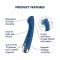 Вибратор с ротацией Satisfyer Spinning G-Spot 1 Blue, плоская площадка для стимуляции точки G
