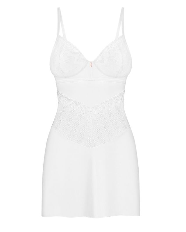Пеньюар Obsessive Alissium chemise & thong, XS/S, кружевной лиф, стринги в комплекте