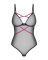 Боди Obsessive Novenes teddy, XS/S, прозрачное, чашки на косточках, декор в виде лент