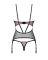 Корсет Obsessive Novenes corset & thong, XS/S, прозрачный, открытая спина, стринги в комплекте