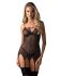 Корсет Obsessive Novenes corset & thong, XS/S, прозрачный, открытая спина, стринги в комплекте