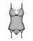Корсет Obsessive Novenes corset & thong, M/L, прозрачный, открытая спина, стринги в комплекте
