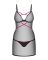 Пеньюар Obsessive Novenes chemise & thong, XS/S, облегающий, прозрачный, со стрепами, стринги в комп