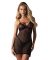 Пеньюар Obsessive Novenes chemise & thong, XS/S, облегающий, прозрачный, со стрепами, стринги в комп