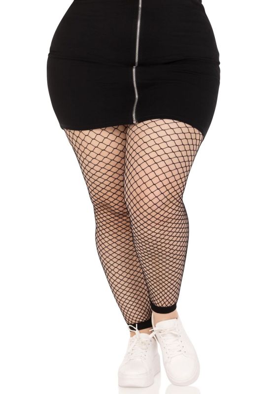 Чулки Leg Avenue Industrial Net footless tights Black 1X/2X