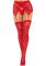 Чулки Leg Avenue Leg Avenue Lace thigh highs & garterbelt Red One Size