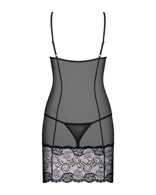(SALE) Сорочка Obsessive Alluria chemise & thong L/XL