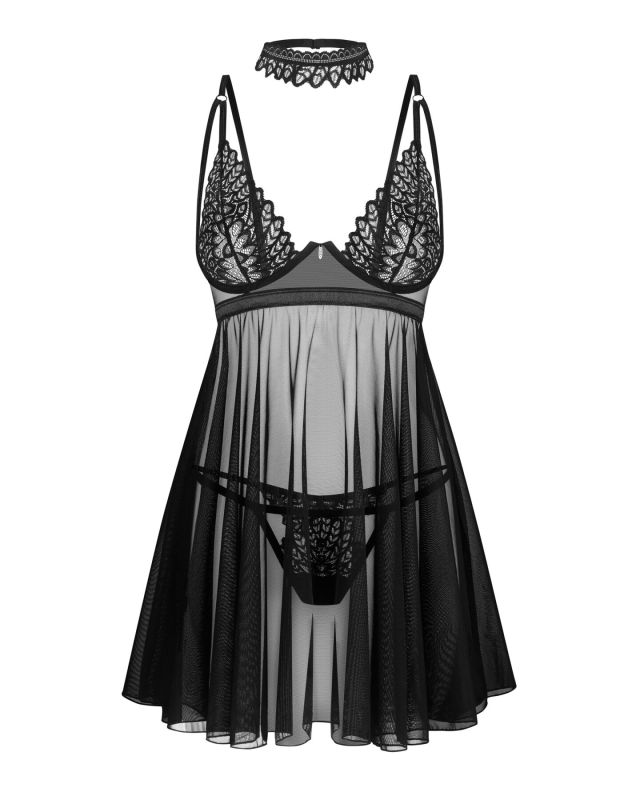 Бэби-долл Obsessive Donarella babydoll & thong XL/2XL