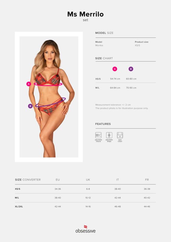Комплект Obsessive Ms Merrilo 2-pcs set M/L