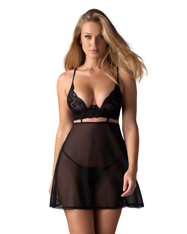 Бэби-долл Obsessive Nutris babydoll & thong XS/S