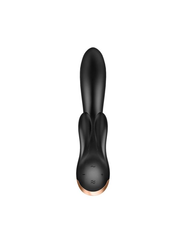 Смарт вибратор-кролик с двойным отростком Satisfyer Double Flex Black